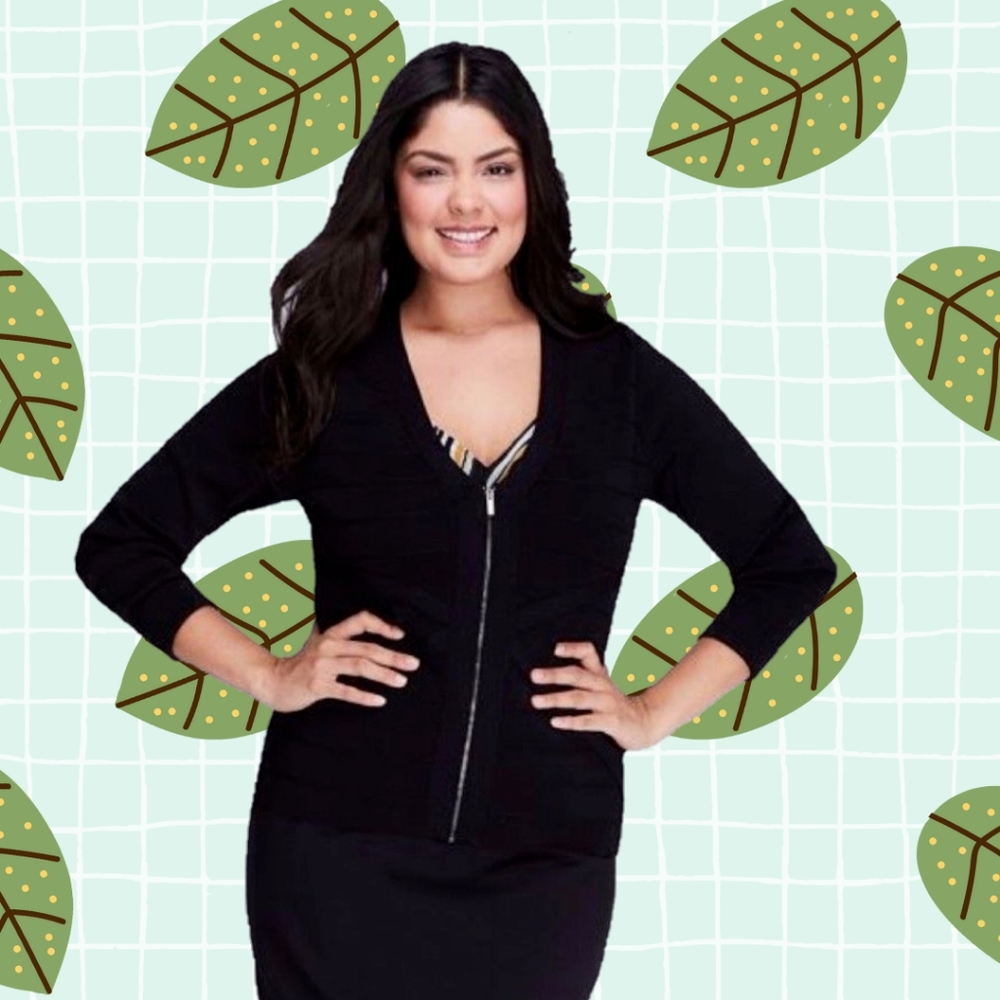 Lane Bryant Bandage Sweater in BLACK